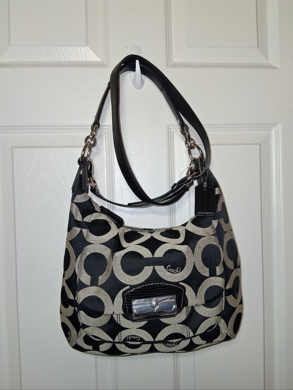 Coach Kristin Sateen Op Art Hobo Bag